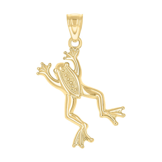 10K Two-Tone Gold Womens Frog Animal Charm Pendant