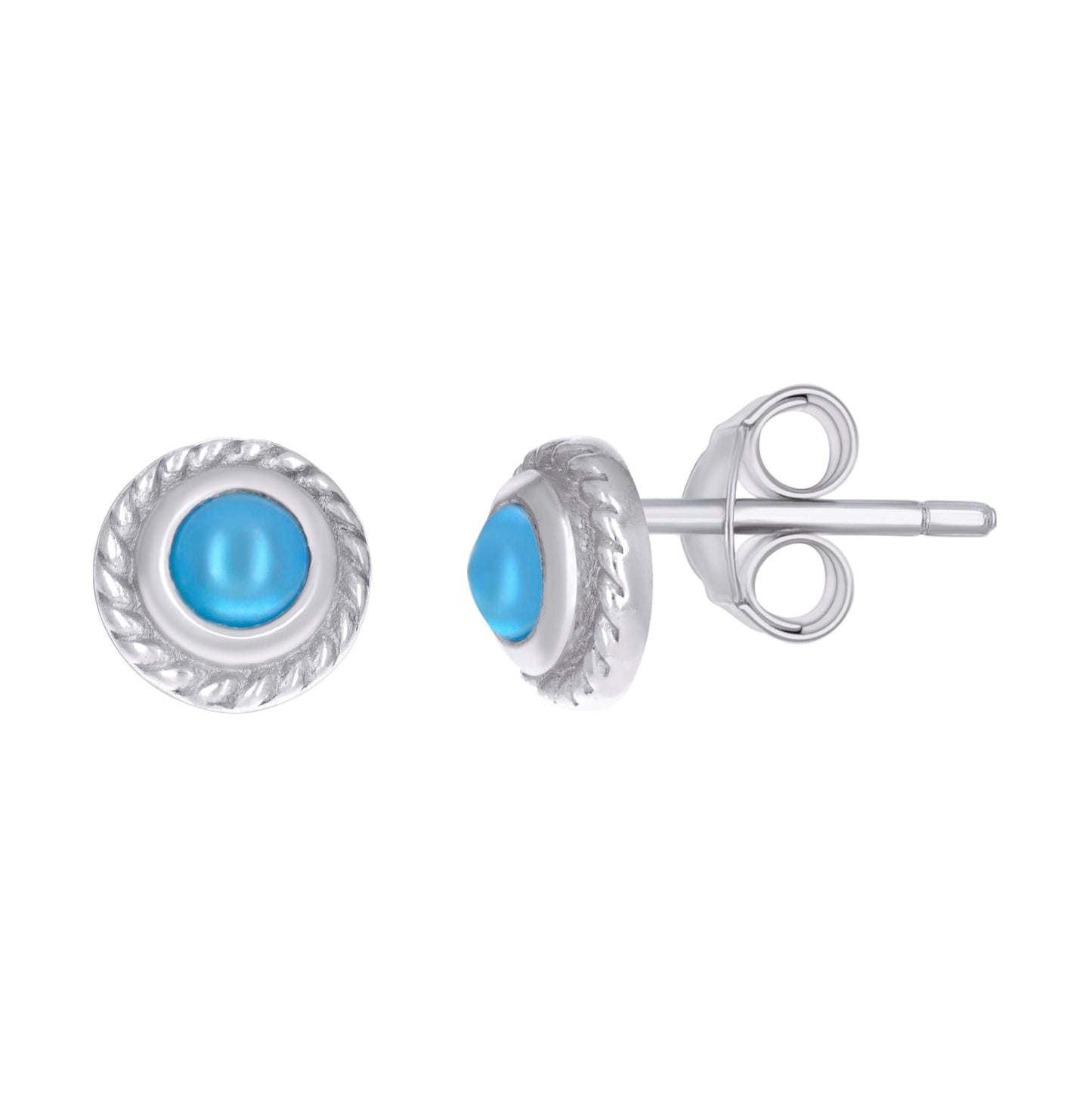 Sterling Silver Womens Enameled Fashion Stud Earrings