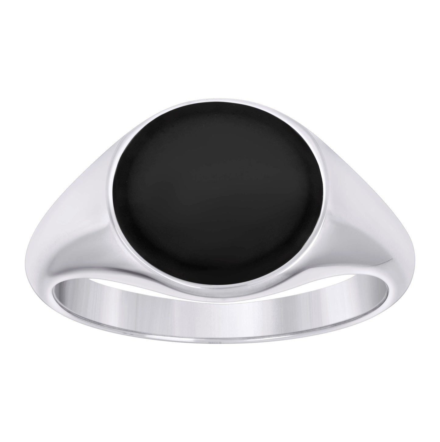 Sterling Silver Men's Black Enameled Fashion Bridal Anniversary Wedding Engagement Band Ring