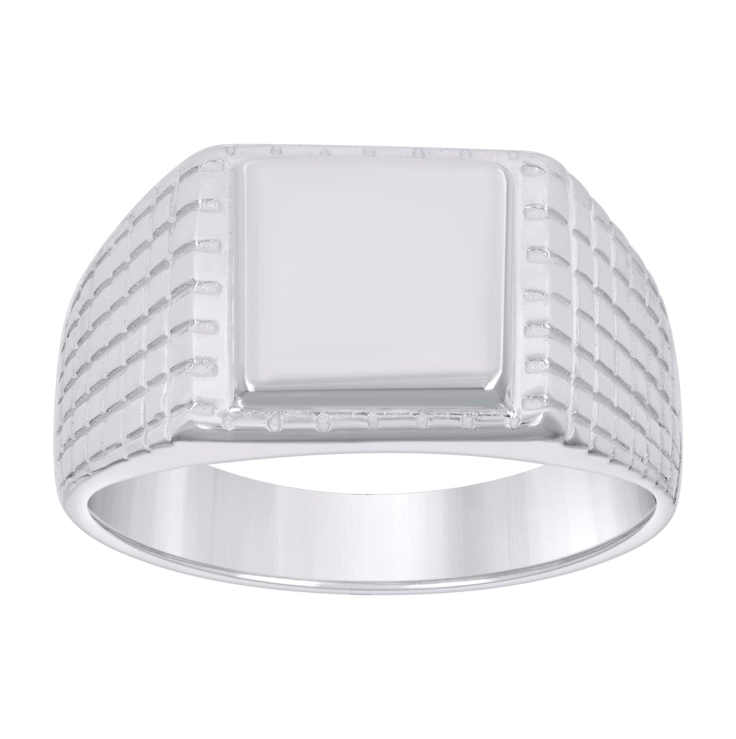 Sterling Silver Unisex Square Head Fashion Bridal Anniversary Wedding Engagement Band Ring