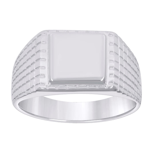 Sterling Silver Unisex Square Head Fashion Bridal Anniversary Wedding Engagement Band Ring