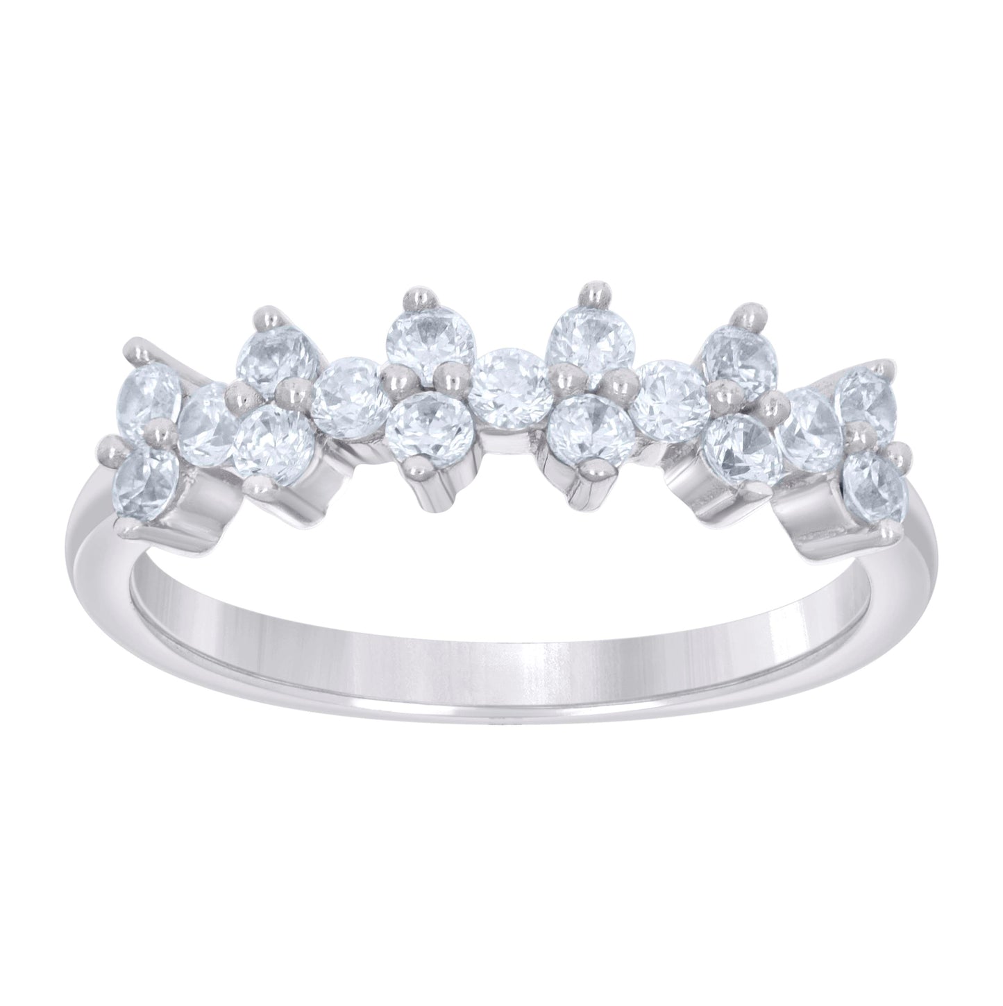 Sterling Silver Women's Cubic-Zirconia Bridal Anniversary Engagement Wedding Ring