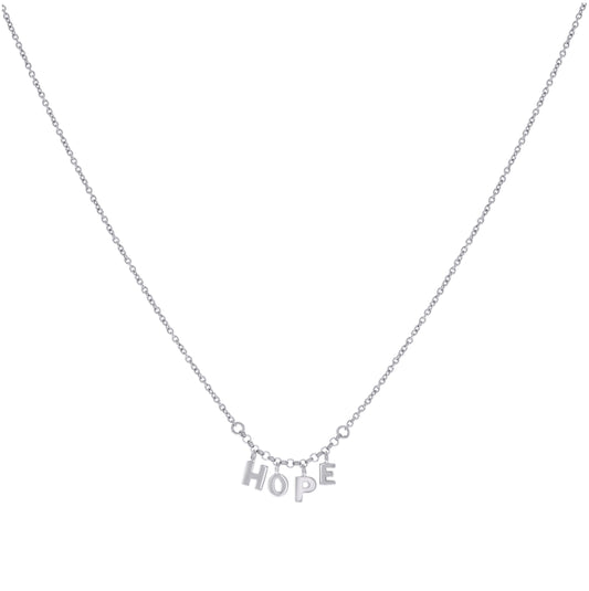 Sterling Silver Womens HOPE Charm Necklace
