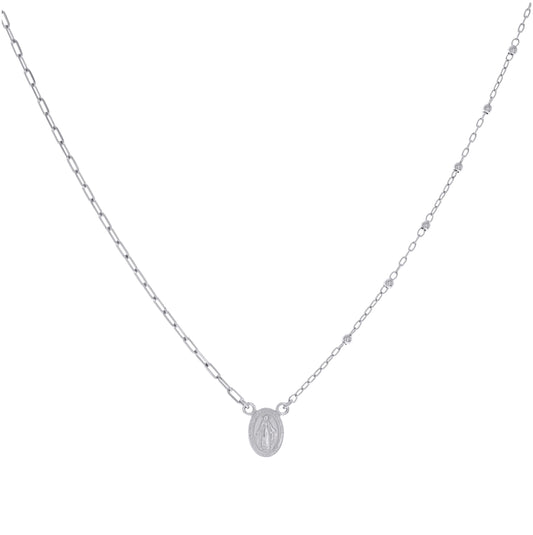 Sterling Silver Womens Religious Charm Necklace