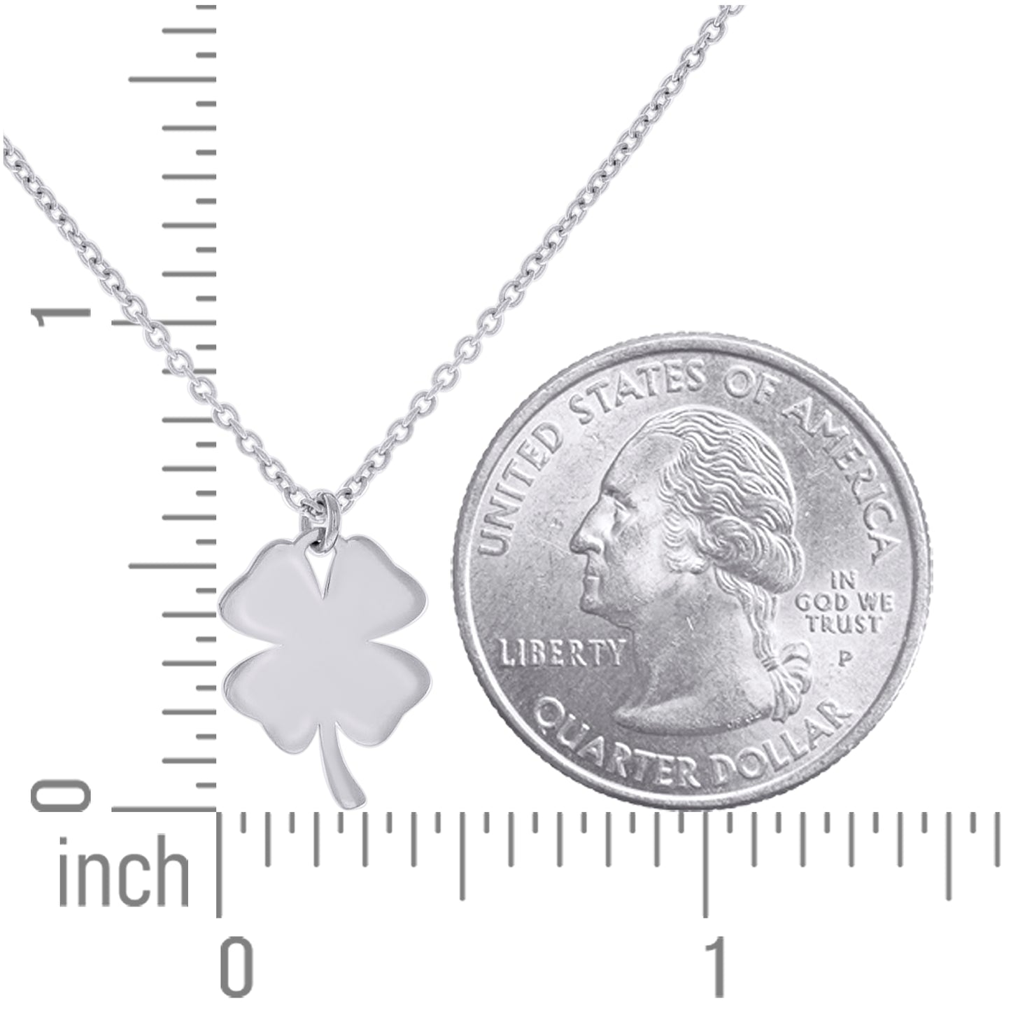 Sterling Silver Womens Clover Good Luck Charm Necklace