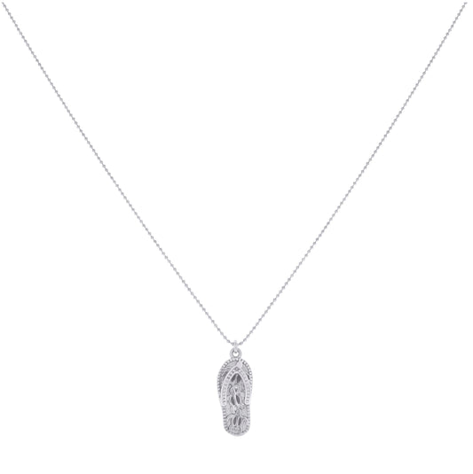 Sterling Silver Womens Flip Flop Fashion Charm Necklace
