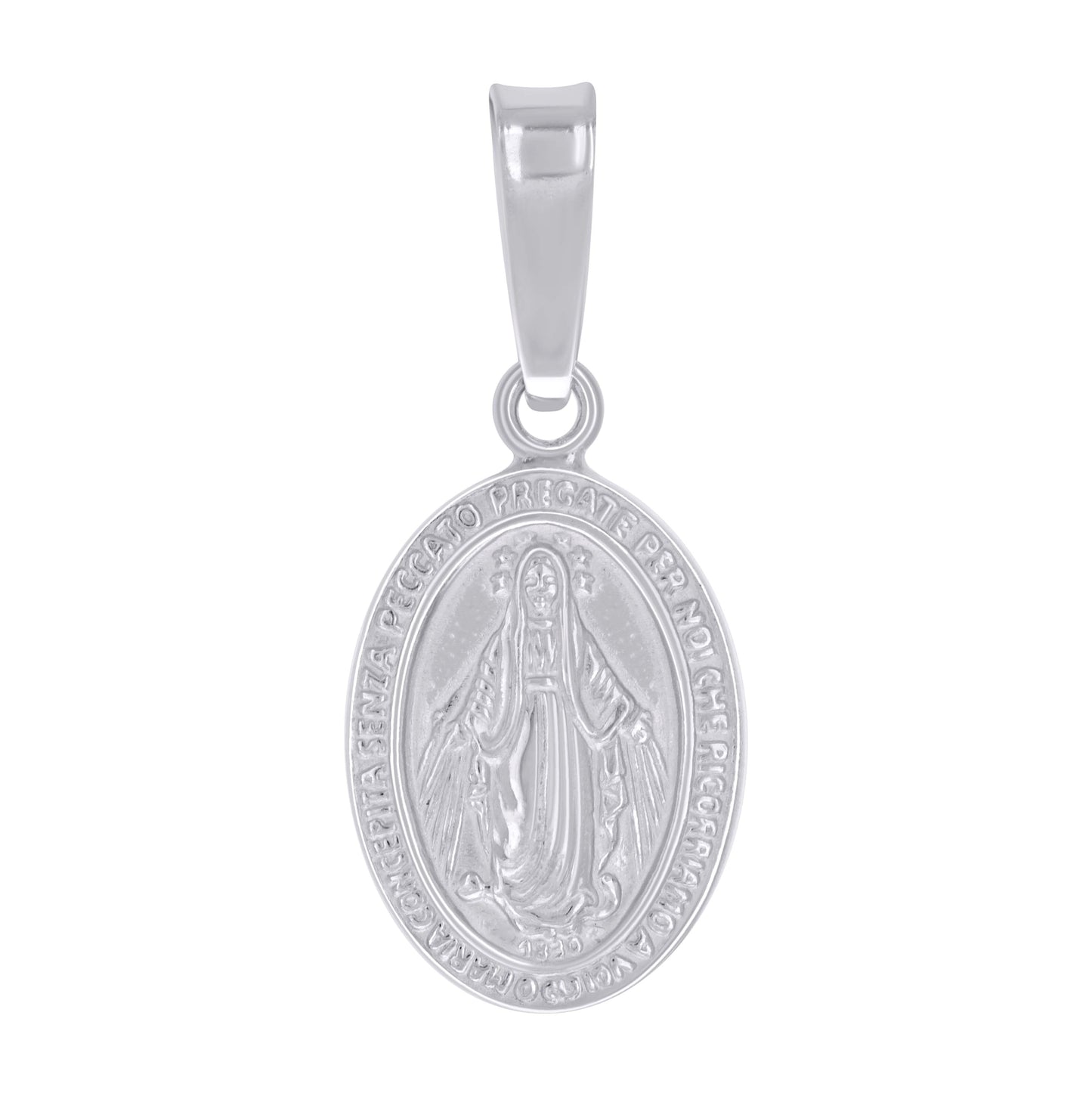 Sterling Silver Unisex Miraculous Medal Religious Charm Pendant