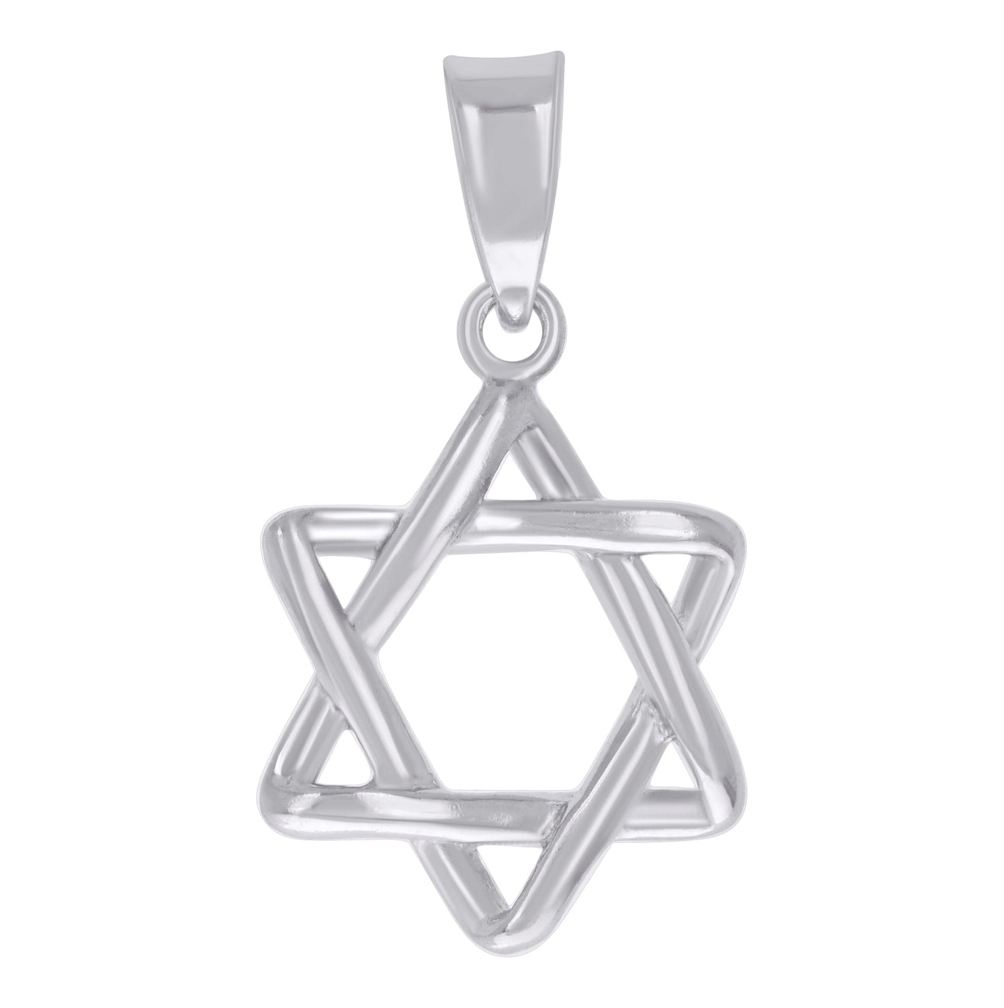 Sterling Silver Unisex Star Of David Symbol Religious Charm Pendant