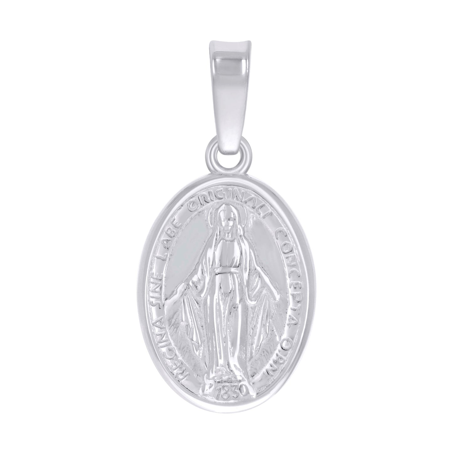 Sterling Silver Unisex Miraculous Medal Religious Charm Pendant