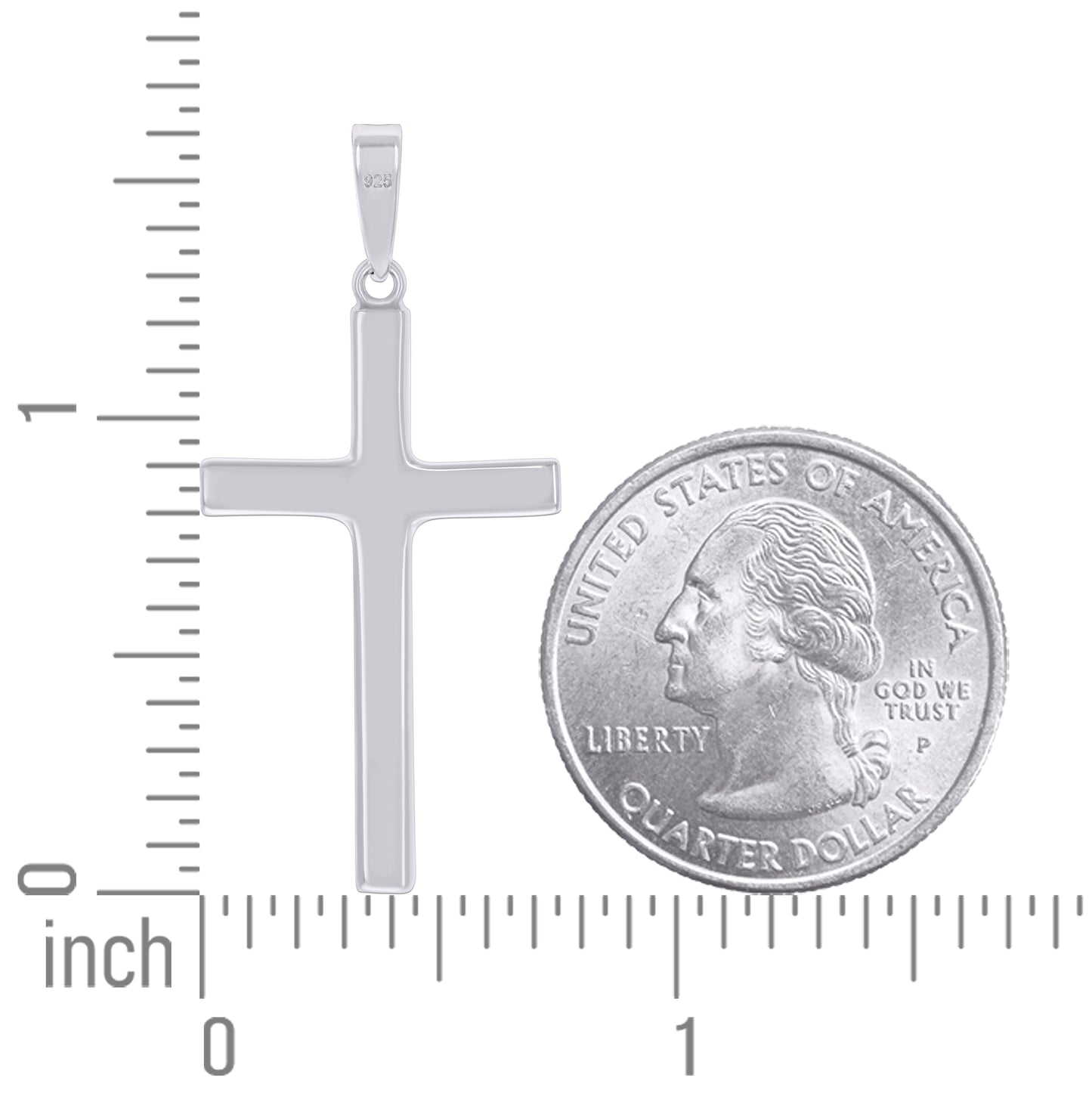 Sterling Silver Unisex Cross Religious Charm Pendant