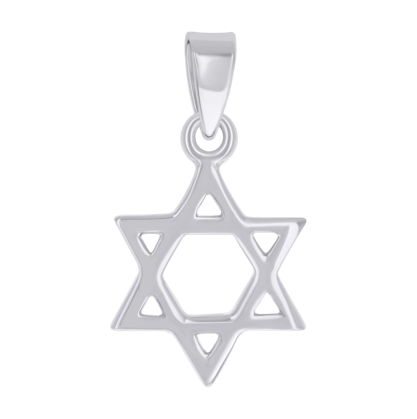 Sterling Silver Unisex Star Of David Symbol Religious Charm Pendant