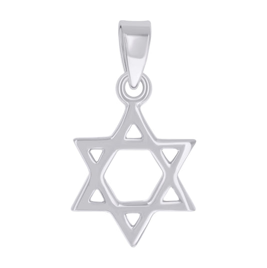 Sterling Silver Unisex Star Of David Symbol Religious Charm Pendant