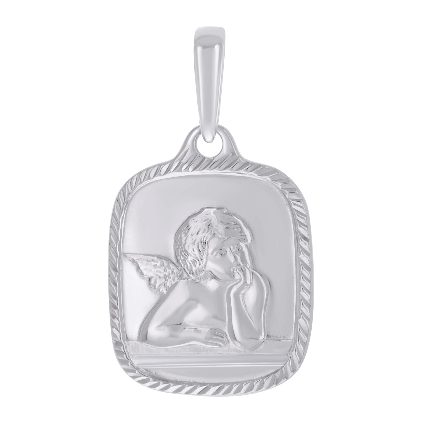 Sterling Silver Unisex Angel Religious Charm Pendant