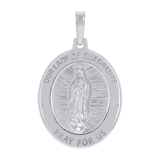 Sterling Silver Unisex Guadalupe/Mother Marry Religious Charm Pendant