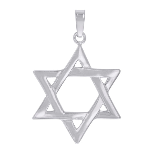 Sterling Silver Unisex Star Of David Symbol Religious Charm Pendant