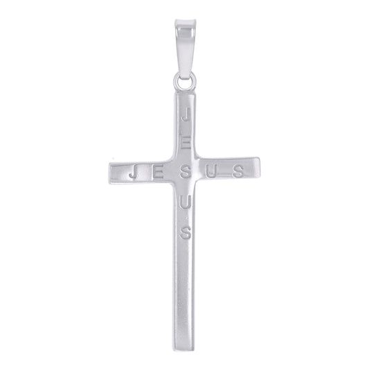 Sterling Silver Unisex Jesus Cross Religious Charm Pendant