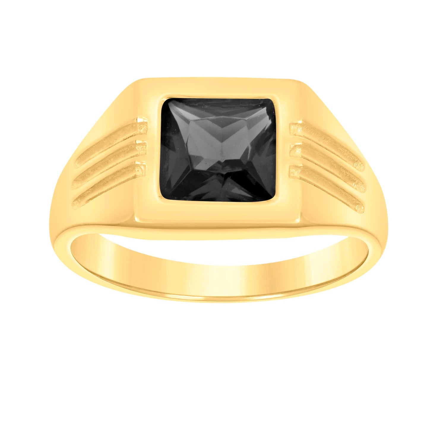 10K Yellow Gold Womens Princess Cut Cubic-Zirconia Square Head Fashion Bridal Anniversary Engagement Wedding Ring