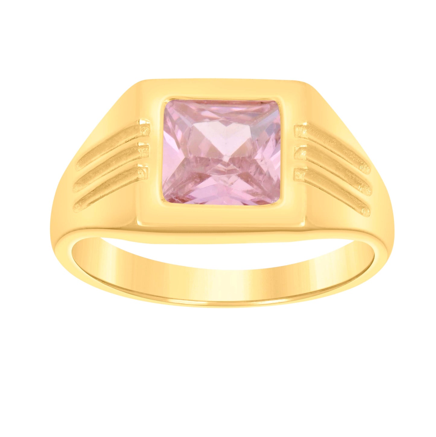 10K Yellow Gold Womens Princess Cut Cubic-Zirconia Square Head Fashion Bridal Anniversary Engagement Wedding Ring
