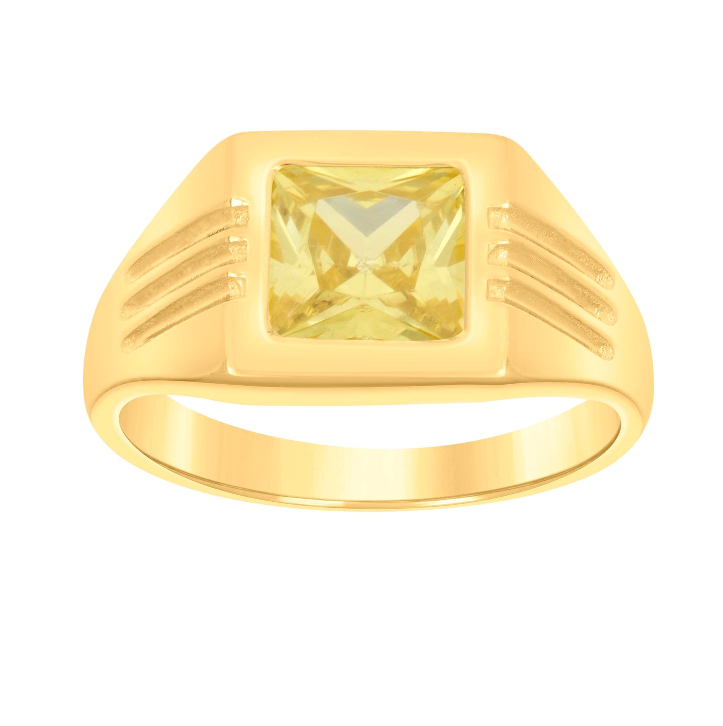 10K Yellow Gold Womens Princess Cut Cubic-Zirconia Square Head Fashion Bridal Anniversary Engagement Wedding Ring