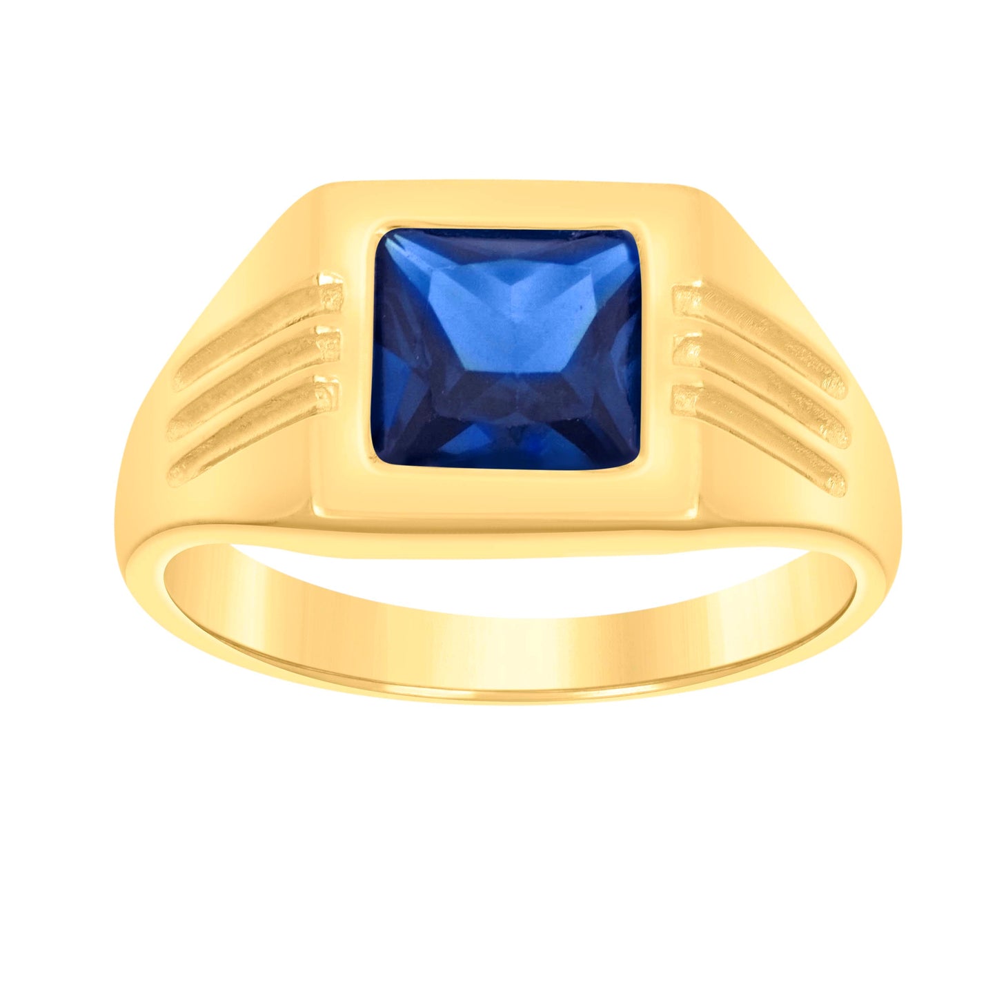 10K Yellow Gold Womens Princess Cut Cubic-Zirconia Square Head Fashion Bridal Anniversary Engagement Wedding Ring