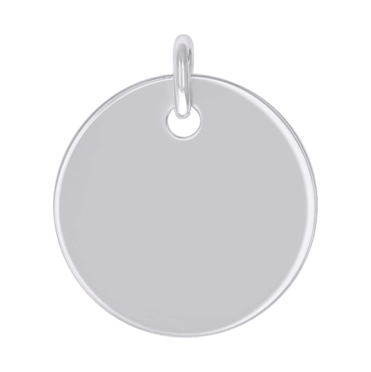 Sterling Silver Unisex Engravable Disc Round Fashion Charm Pendant