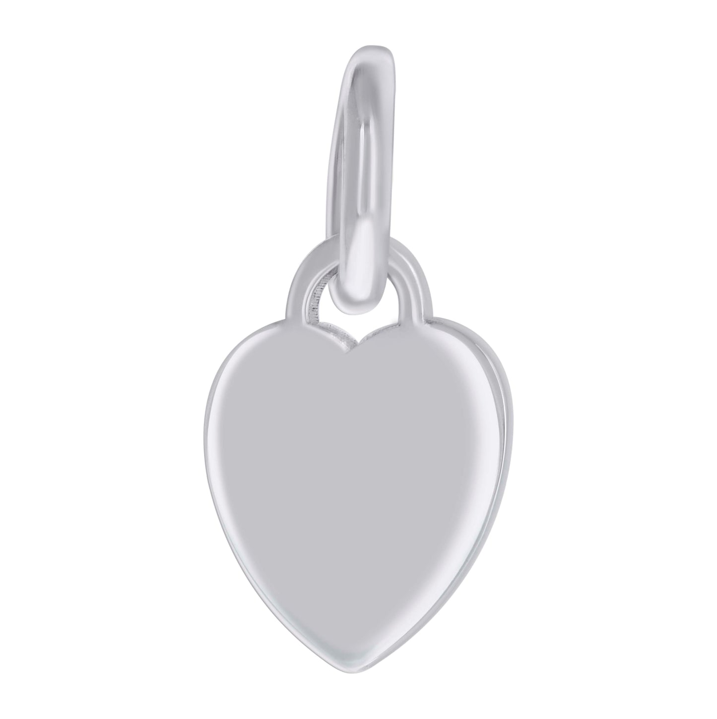 Sterling Silver Womens Engravable Disc Heart Charm Pendant