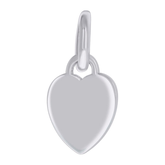 Sterling Silver Womens Engravable Disc Heart Charm Pendant