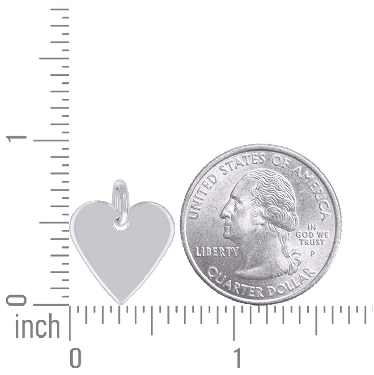 Sterling Silver Womens Engravable Disc Heart Charm Pendant