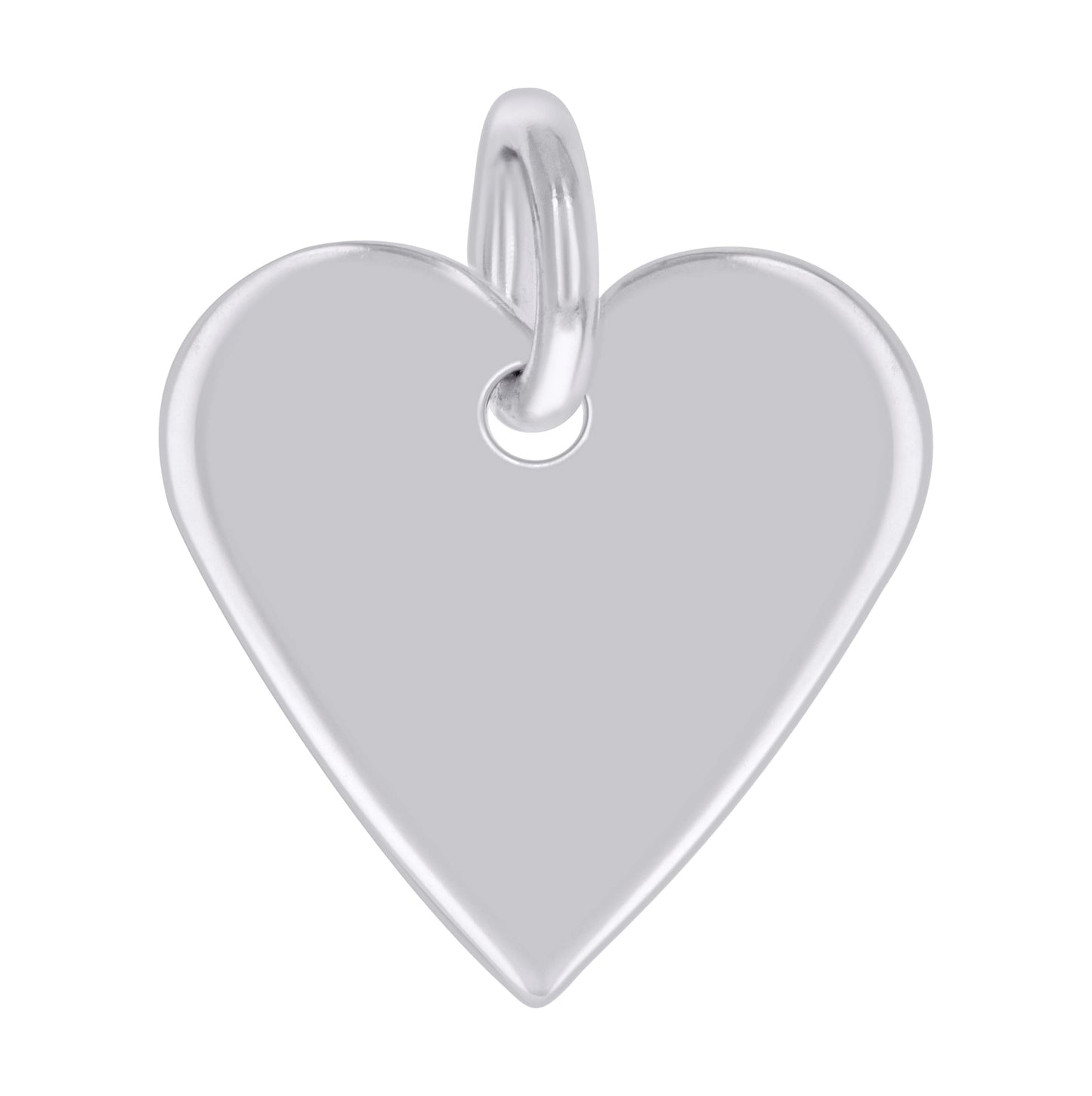 Sterling Silver Womens Engravable Disc Heart Charm Pendant