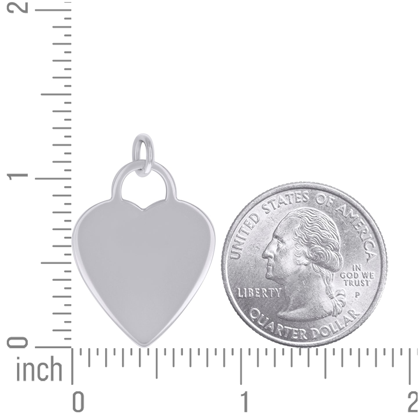 Sterling Silver Womens Engravable Disc Heart Charm Pendant