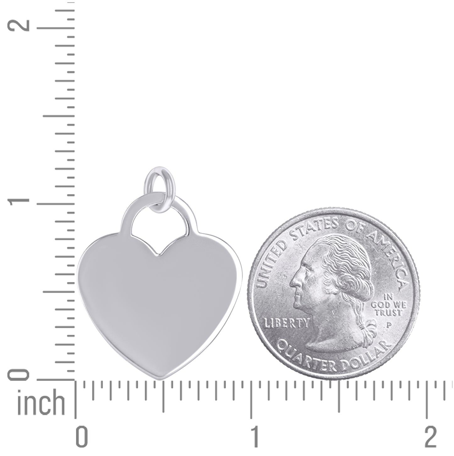 Sterling Silver Womens Engravable Disc Heart Charm Pendant