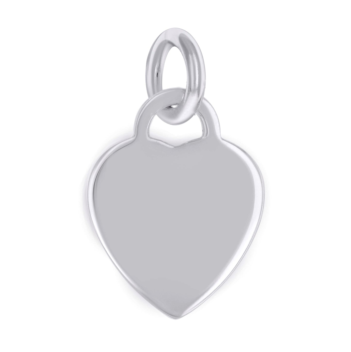 Sterling Silver Womens Engravable Disc Heart Charm Pendant