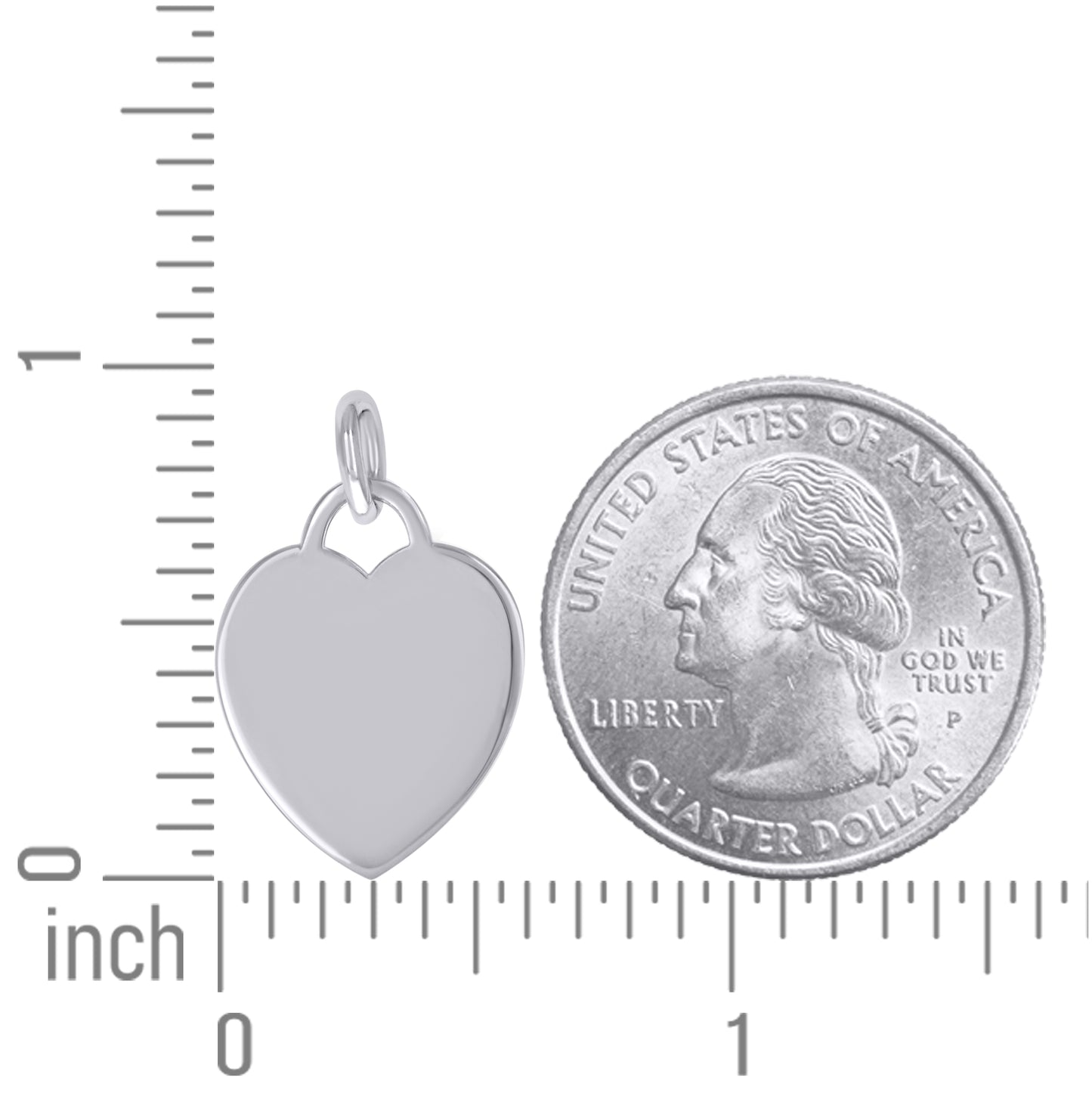 Sterling Silver Womens Engravable Disc Heart Charm Pendant