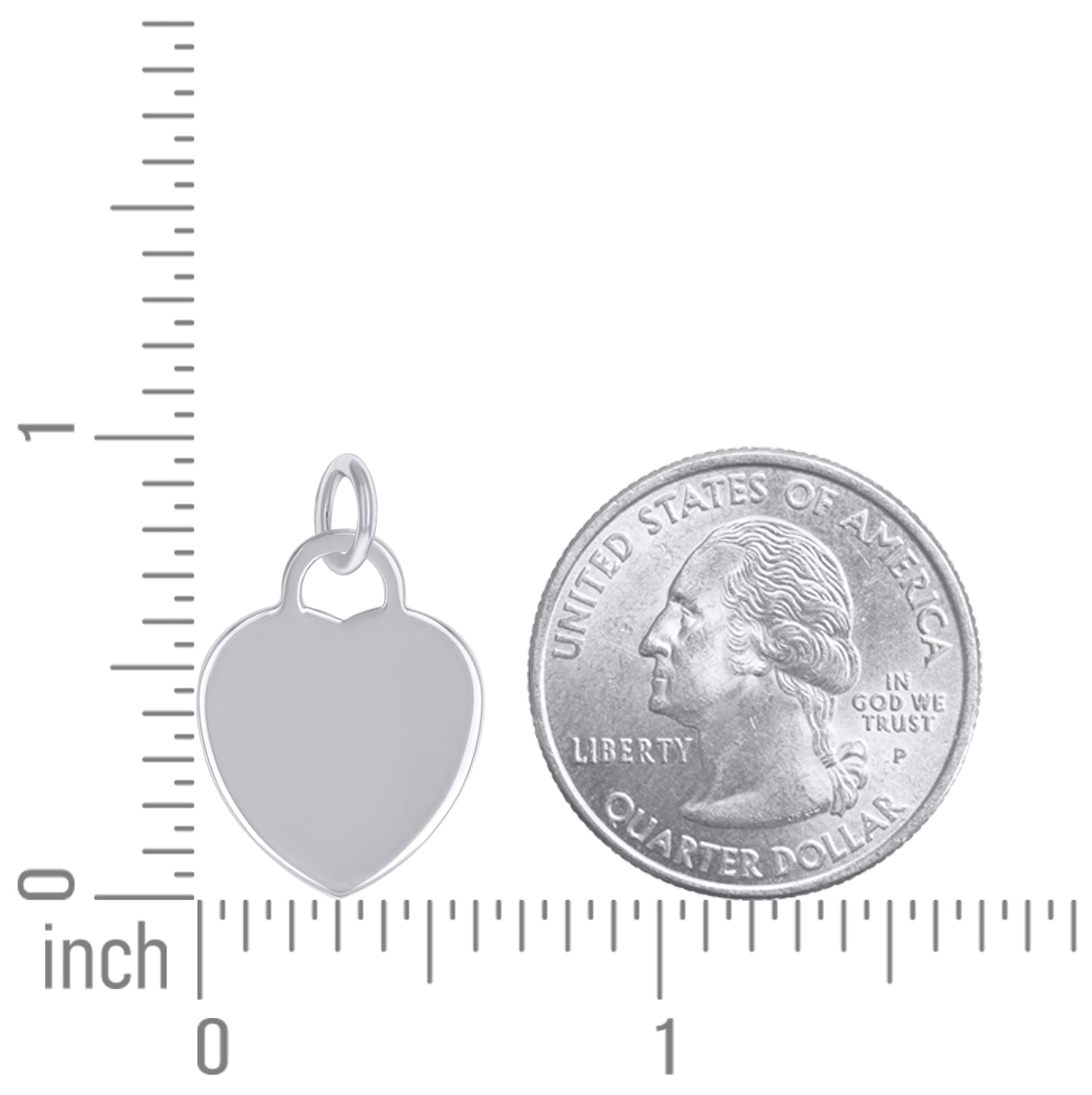 Sterling Silver Womens Engravable Disc Heart Charm Pendant