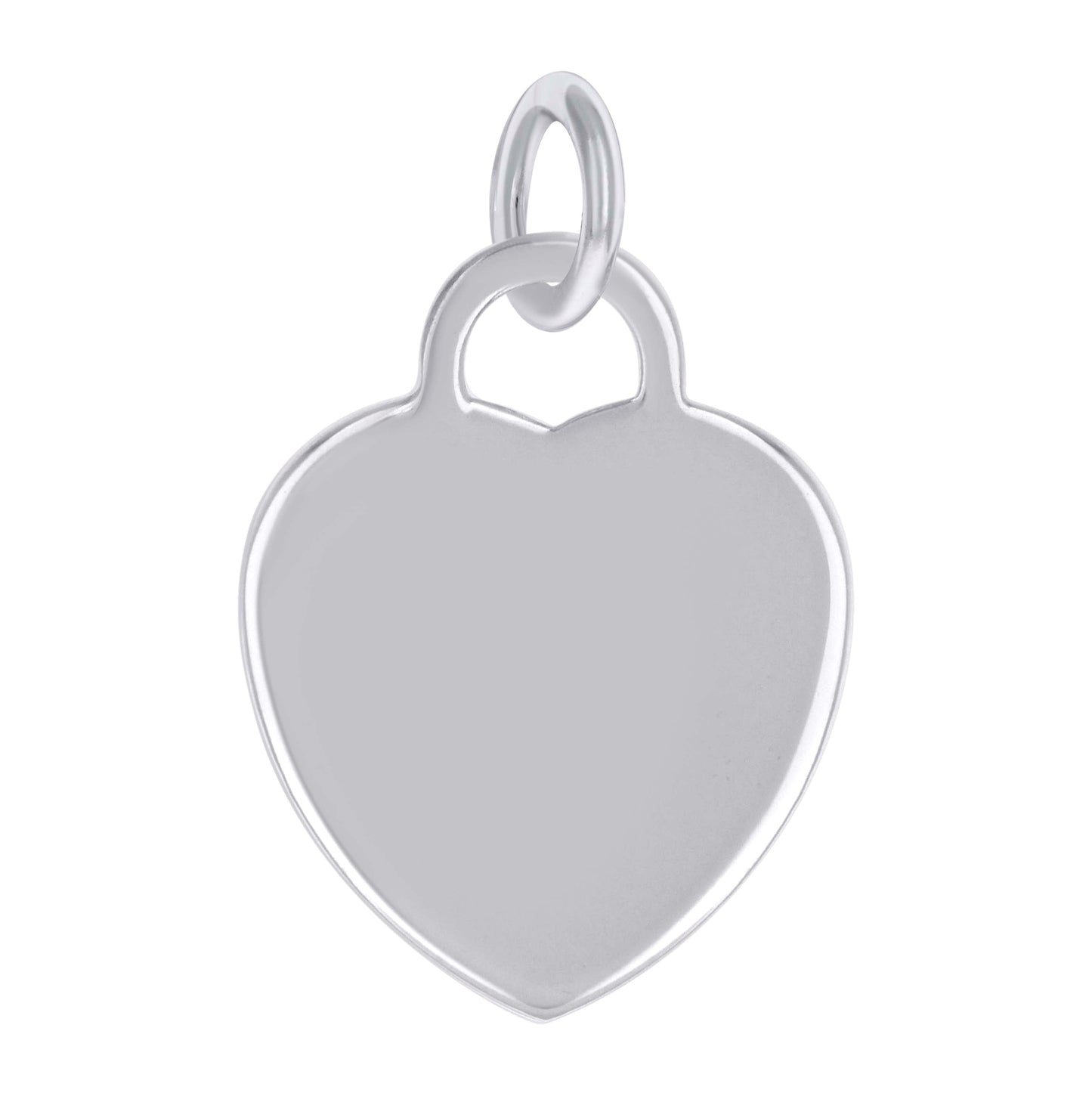 Sterling Silver Womens Engravable Disc Heart Charm Pendant