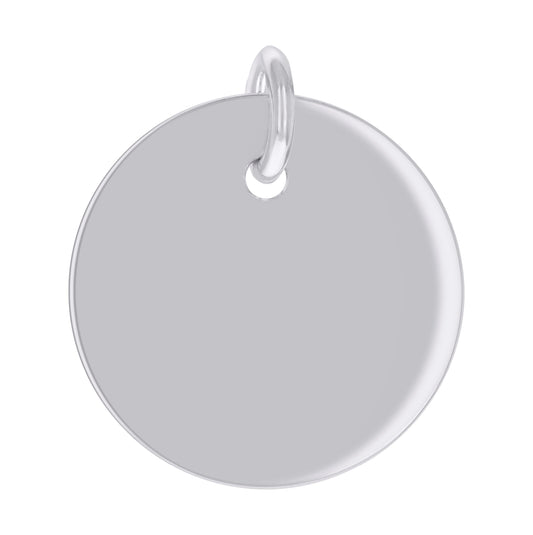 Sterling Silver Unisex Engravable Disc Round Fashion Charm Pendant