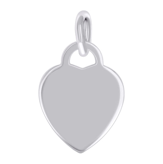 Sterling Silver Womens Engravable Disc Heart Charm Pendant