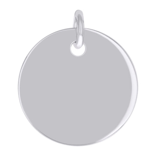 Sterling Silver Unisex Engravable Disc Round Fashion Charm Pendant
