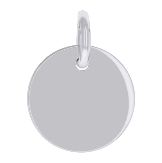Sterling Silver Unisex Engravable Disc Round Fashion Charm Pendant