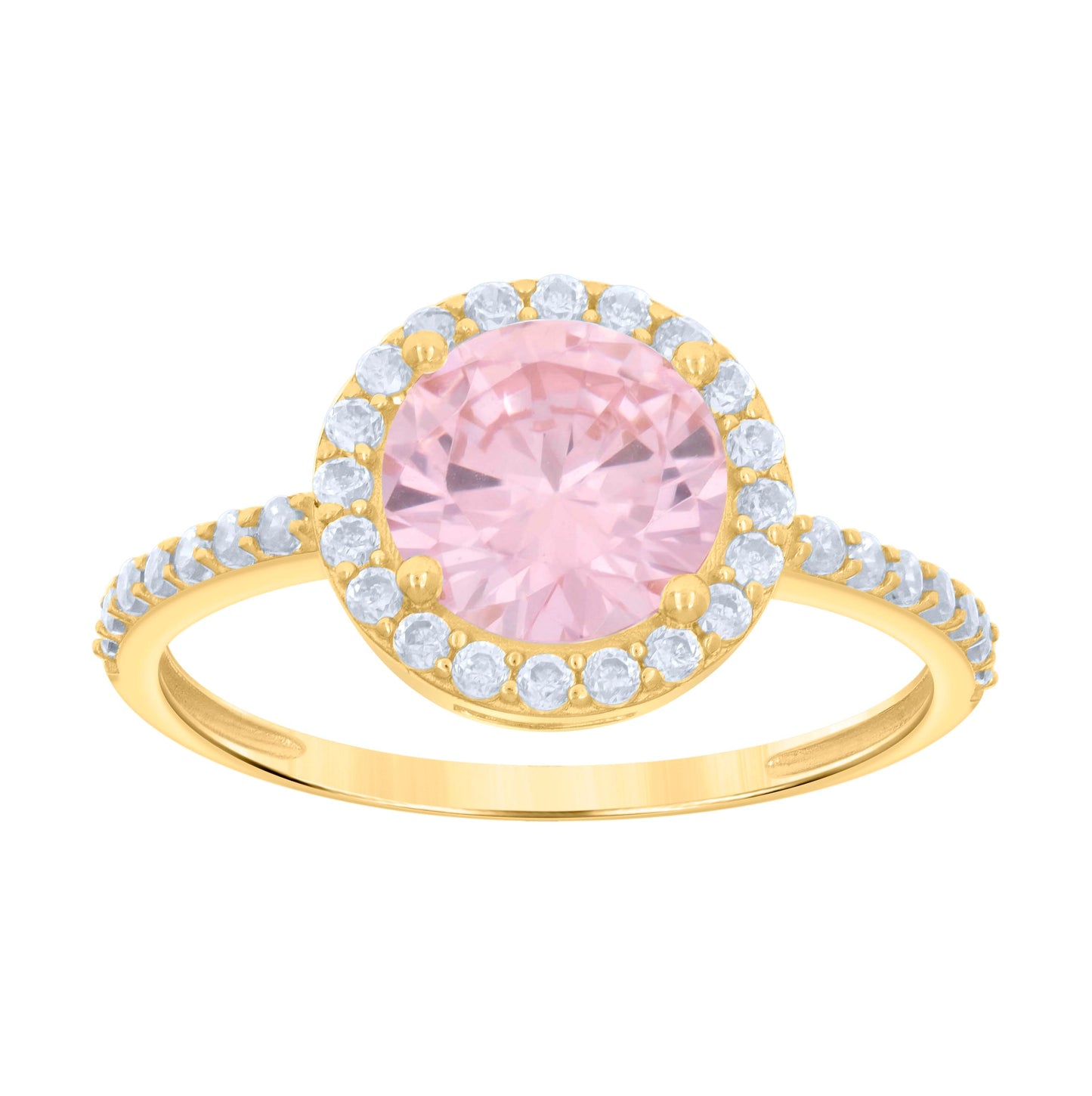 10K Yellow Gold Womens Cubic-Zirconia Bridal Anniversary Engagement Wedding Ring