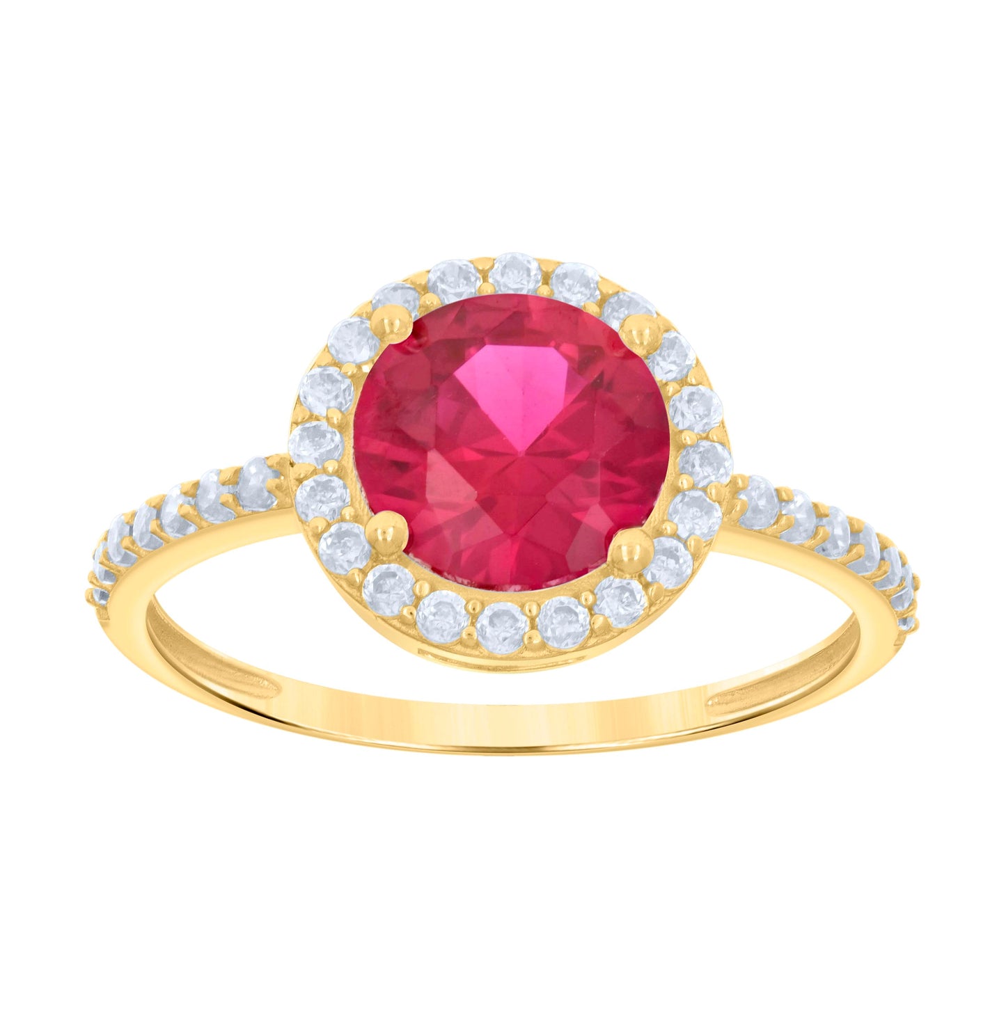 10K Yellow Gold Womens Cubic-Zirconia Bridal Anniversary Engagement Wedding Ring