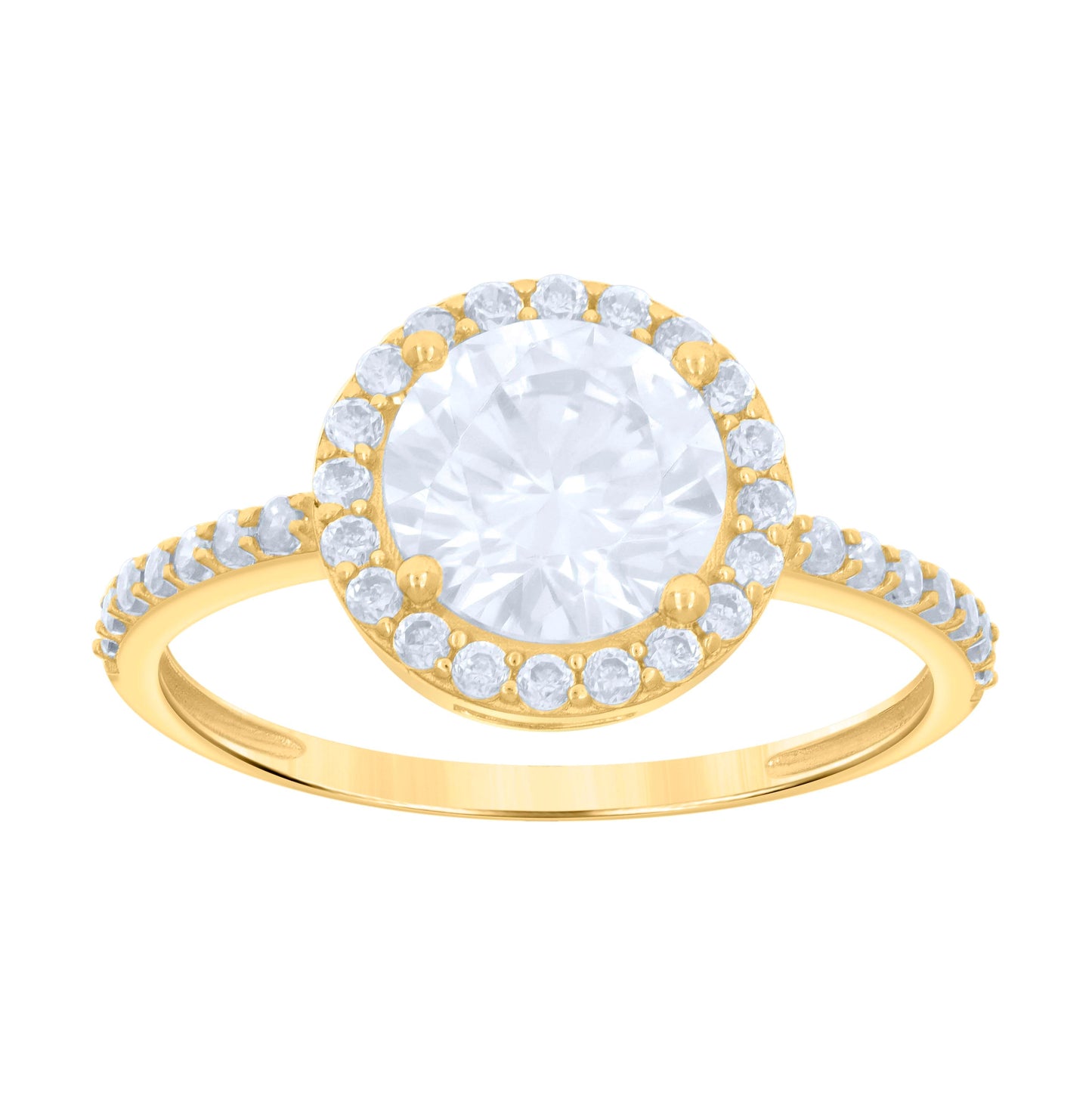 10K Yellow Gold Womens Cubic-Zirconia Bridal Anniversary Engagement Wedding Ring