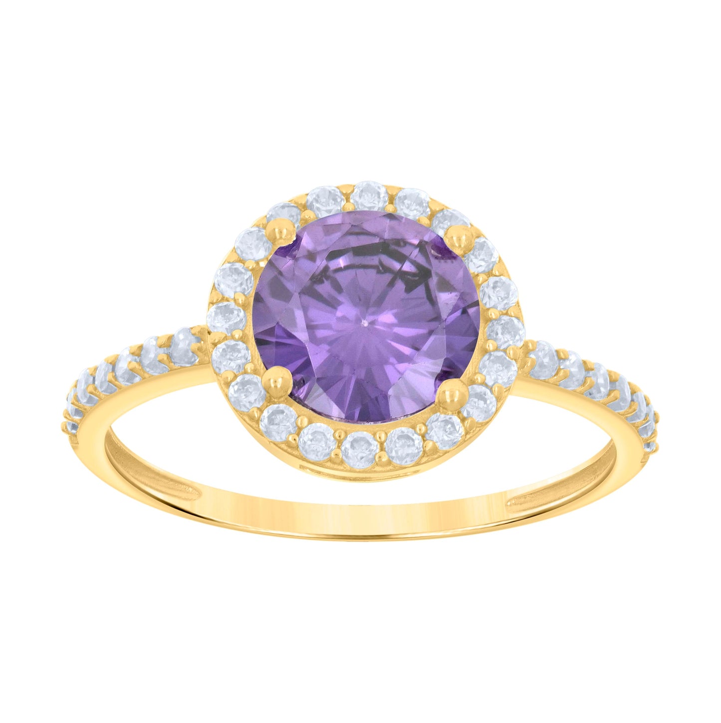 10K Yellow Gold Womens Cubic-Zirconia Bridal Anniversary Engagement Wedding Ring