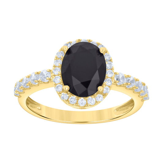 10K Yellow Gold Womens Oval Round Cubic-Zirconia Bridal Anniversary Engagement Wedding Ring