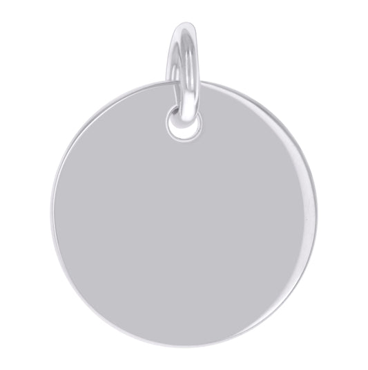 Sterling Silver Unisex Engravable Disc Round Fashion Charm Pendant