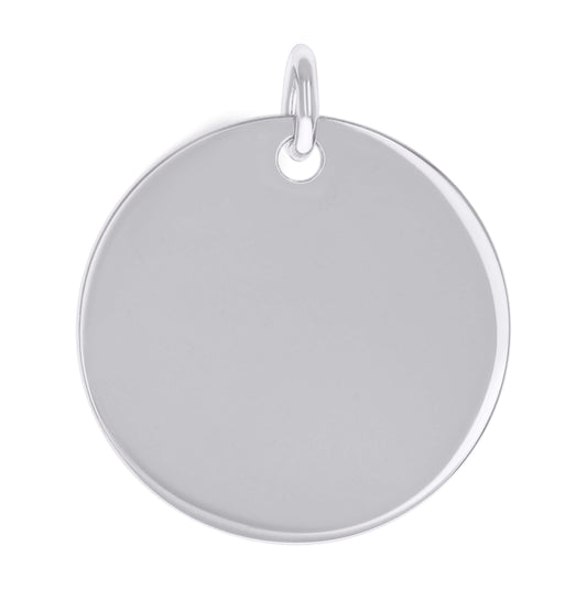 Sterling Silver Unisex Engravable Disc Round Fashion Charm Pendant