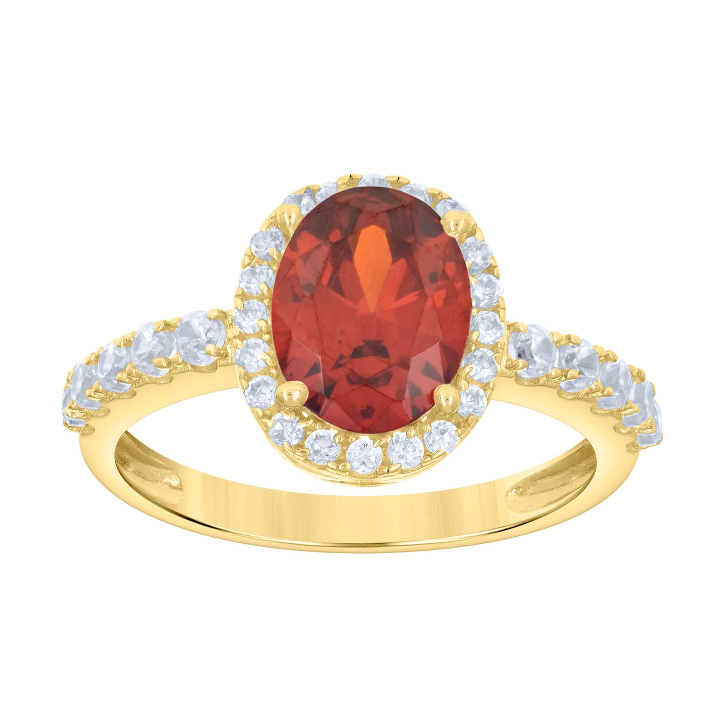 10K Yellow Gold Womens Oval Round Cubic-Zirconia Bridal Anniversary Engagement Wedding Ring