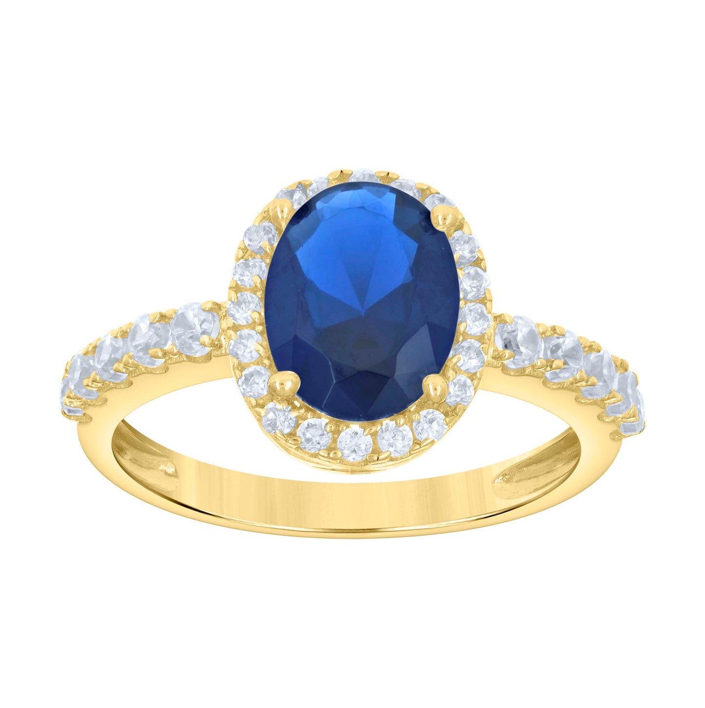 10K Yellow Gold Womens Oval Round Cubic-Zirconia Bridal Anniversary Engagement Wedding Ring
