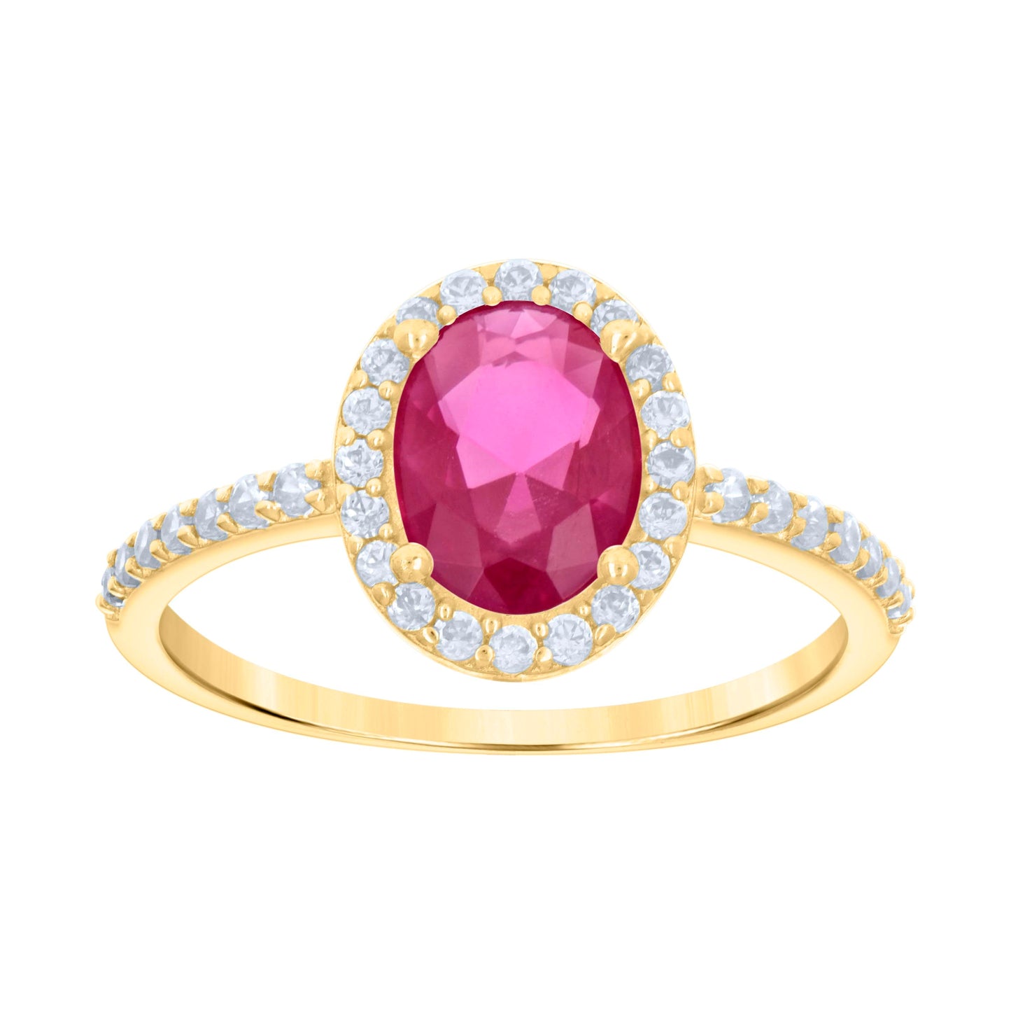 10K Yellow Gold Womens Oval Round Cubic-Zirconia Bridal Anniversary Engagement Wedding Ring