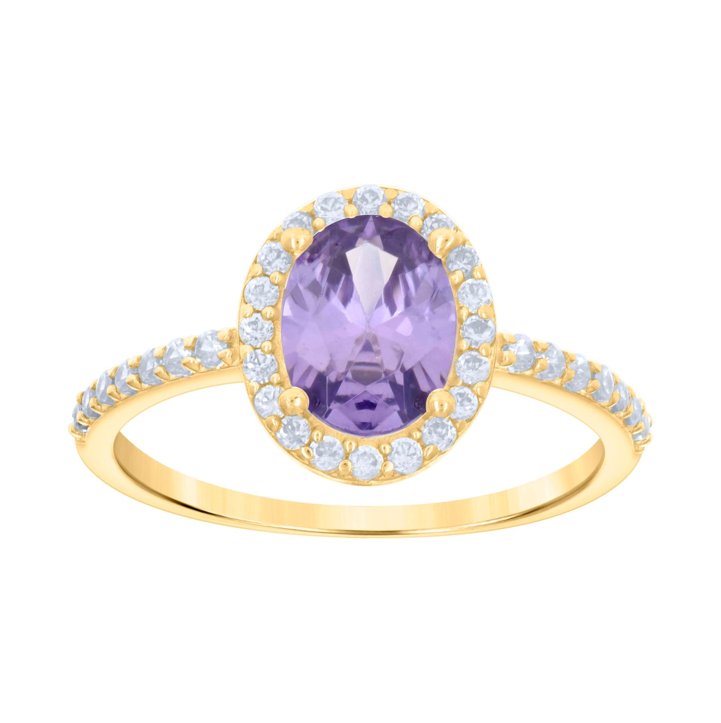 10K Yellow Gold Womens Oval Round Cubic-Zirconia Bridal Anniversary Engagement Wedding Ring